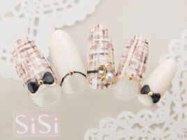 ツイードチェック＆パール