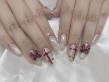 インザピンクリリー(in the pink LILY)/リボンネイル/マグネットネイル