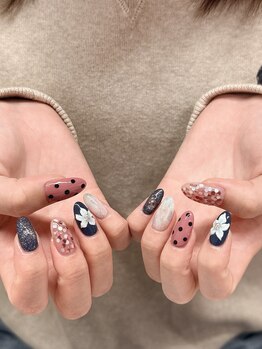 お花、ドット、オリジナル