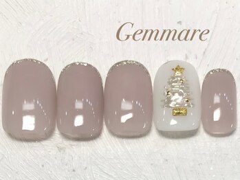 大人のクリスマスツリーネイル