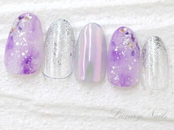 ラグジュアリーネイルズ カワグチ(Luxury Nails Kawaguchi)/タイダイ*オーロラミラー