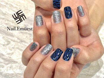 ネイル エミュスト(Nail Emuest)/個性派ネイル/ゼブラネイル/mai