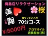 【アロマオイル・バストケア】リンパの流れを整え、ハリと弾力を取り戻す70分