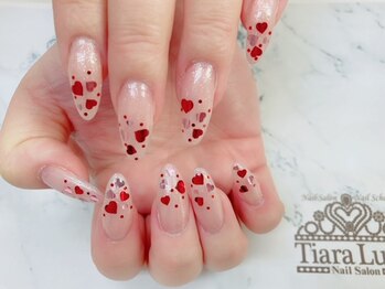 バレンタインネイル