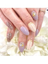 ディーネイル 京橋(D-nail)/西村/冬カラーストライプネイル