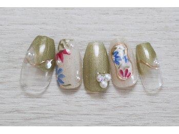 フラワー・秋ネイル