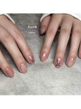 ファブ 鈴鹿店/ピンクガーリーネイル