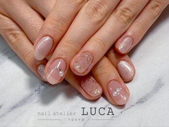 ネイルアトリエルカ(nail atelier LUCA)/M-809 大人ミラーフラワーネイル
