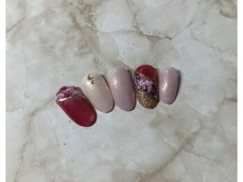 アンジュール(andulte)/【ボルドー×ニュアンスネイル】