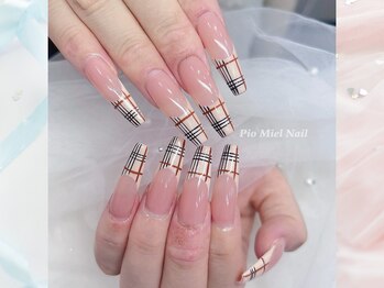 ベージュチェック×フレンチ