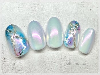 プチムトン 鶯谷店(petit mouton)/【夏色天然石ネイル】