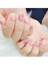 アップネイル/雪の結晶ネイル　冬ネイル