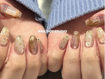 ネイルドットスタジオ 堺筋本町(NAIL DOT STUDIO)/チェック×ツイード