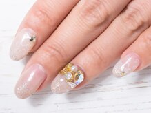 クアトログランシュ 青葉台(QUATRO×GranCieux)/上品たらしこみフラワーネイル