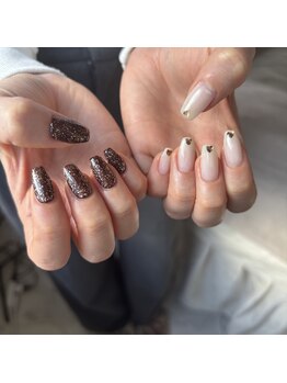 バレンタインネイル