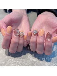 推しネイル♪オレンジネイル