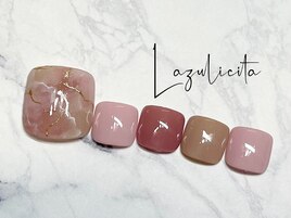 ベビーピンクの大理石デザイン！