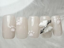 肉球リボンピアス