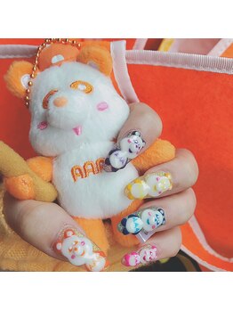 ネイルサロン ティプレシャス(T Precious)/カラフルAパンダネイル♪