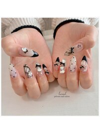 キルティング/リボンくまネイル