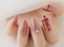 エムスラッシュ センター南(M.SLASH)/春のチェックネイル