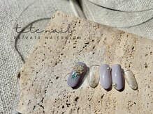 テテネイル(tete.nail)/押し花の花束×ダイヤモンドラメ