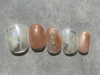 カラネイル 南森町店(calla nail)/流行りのオーロラミラーアート
