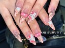 豹柄ネイル　長さ出しあり