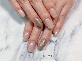 ネイルアトリエルカ(nail atelier LUCA)/W-115 大人上品ビジューネイル
