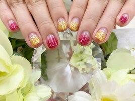 ピンク＆ゴールド★ラメグラ