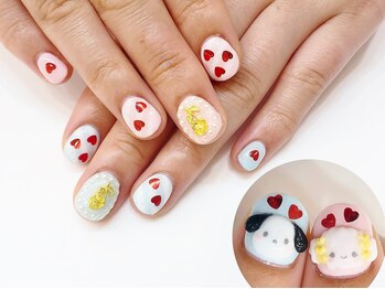 ネイルコレクション ベビーピンク(Baby Pink)/ジェル放題+キャラ♪ポチャッコ