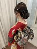 へアセット+振袖着付12000/ヘアセット+留・訪問着付11000円 