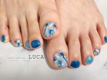 ネイルアトリエルカ(nail atelier LUCA)/M-808 ネイビー大理石ネイル