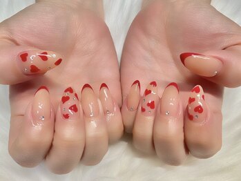 バレンタインネイル