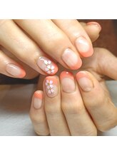 マニエネイル(mani e nail)/桜ホロ/ARTネイル/自爪育成/ケア