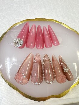 クイーンズネイル(Queeens nail)/秋ネイル　　バラネイル