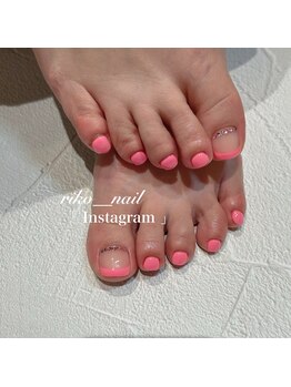 ワンカラー×フレンチネイル