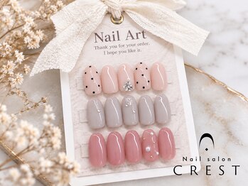 クレスト 奈良店(CREST)の写真/【近鉄奈良駅徒歩1分◎】豊富な店内サンプルから選べる上品シンプルデザインネイルをご提案♪¥6250→¥4550