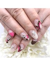 ディーネイル 京橋(D-nail)/西村/プッチ柄風フレンチ