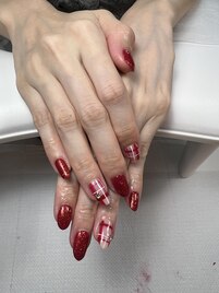 大人チェックネイル