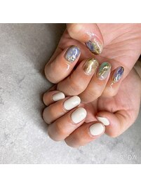 成人式　ニュアンス5本アート