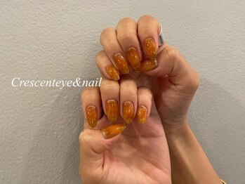 オレンジブラウンネイル