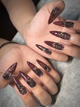 アールネイル(R-nail)/グラデーション×レース
