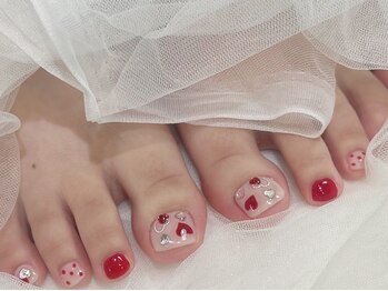 ジョアネイル(JOA Nail)/フット/夏/赤/ハート