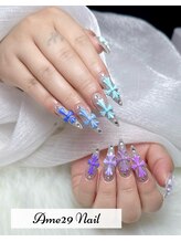 エイミ29ネイル(AME29 Nail)/チップ長さ出し+3Dアート