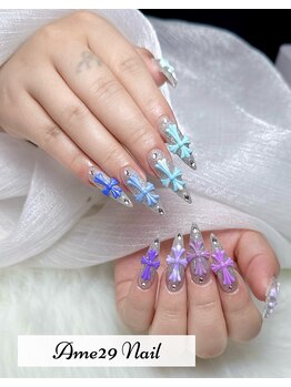 エイミ29ネイル(AME29 Nail)/チップ長さ出し+3Dアート