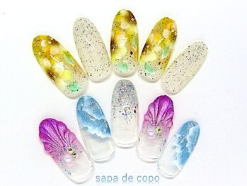 サパ デ コポ 松戸五香店(sapa de copo)の写真/アート盛り沢山の定額デザインが充実!!甘皮などの丁寧なケアも完全無料♪定額デザインは400種類以上!!