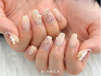 ビアンカ 新宿西口店(Bianca)の写真/21時迄営業◎持ち込みコースも◎華やか~キレイめまで幅広いデザインを提供♪チップの長さ出しOK