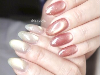 ドルチェ アージョ(dolce agio)/マグネットでちぐはぐネイル