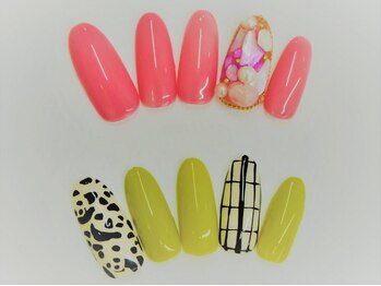 ネイルサロンセレーネ(Selene)/シェルネイル アニマルパンダ